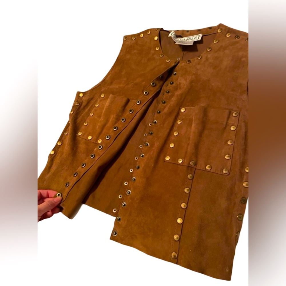 Vtg Studded Suede Vest